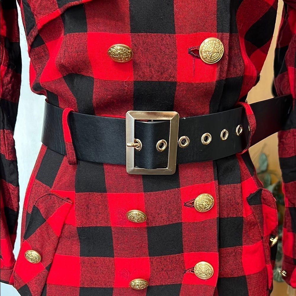 R.J. Steven by carol escritor vintage Plaid Red and Black Women's Dress - Picture 5 of 16